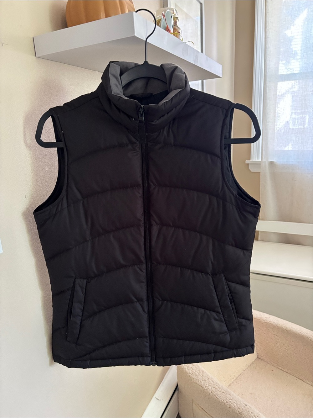 Lands' End Black Quilted Puffer Vest